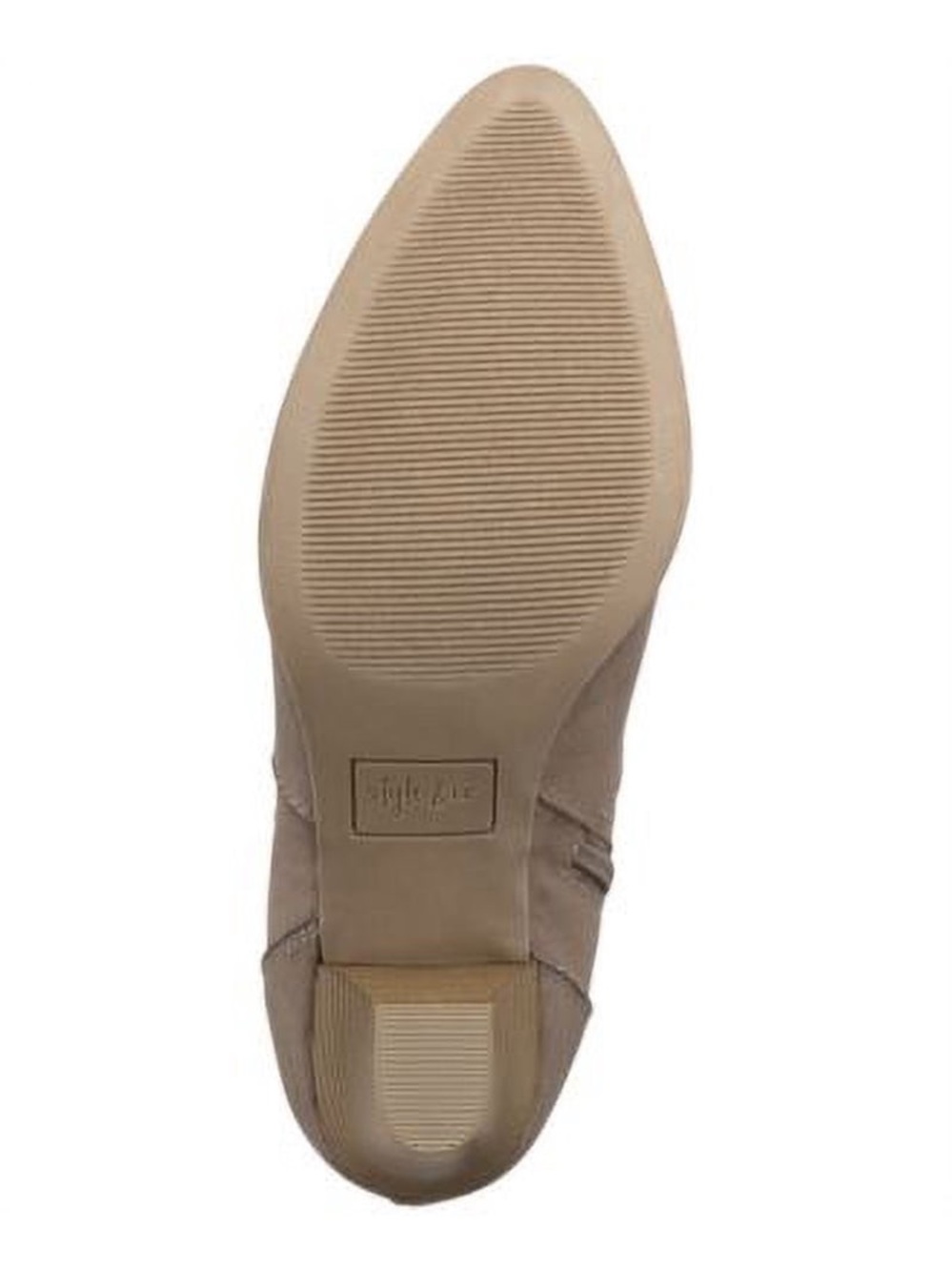 Style & Co Womens Taupe Comfort Arlenee Almond Toe Block Heel Zip-Up Slouch Sz 6 - Picture 4 of 4